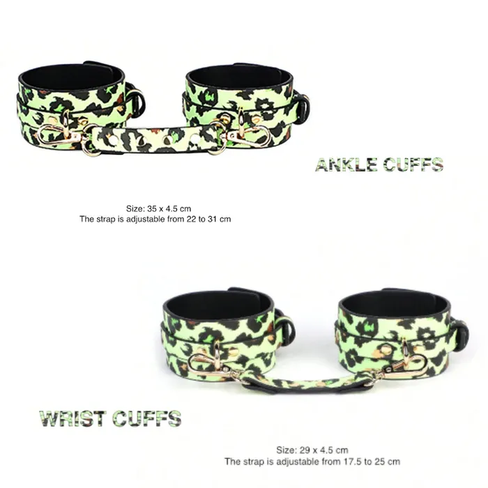 BDSM 7 Pieces Luminous LeopardZebra Print Set FRISKY BUSINESS SG Anal
