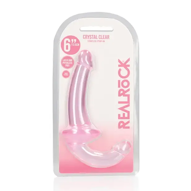 SHOTS AMERICA Female Sex Toys RealRock Crystal Clear 6 in Strapless StrapOn Dildo Purple SHOTS AMERICA Female Sex Toys RealRock Crystal Clear 6 in Strapless StrapOn Dildo Purple